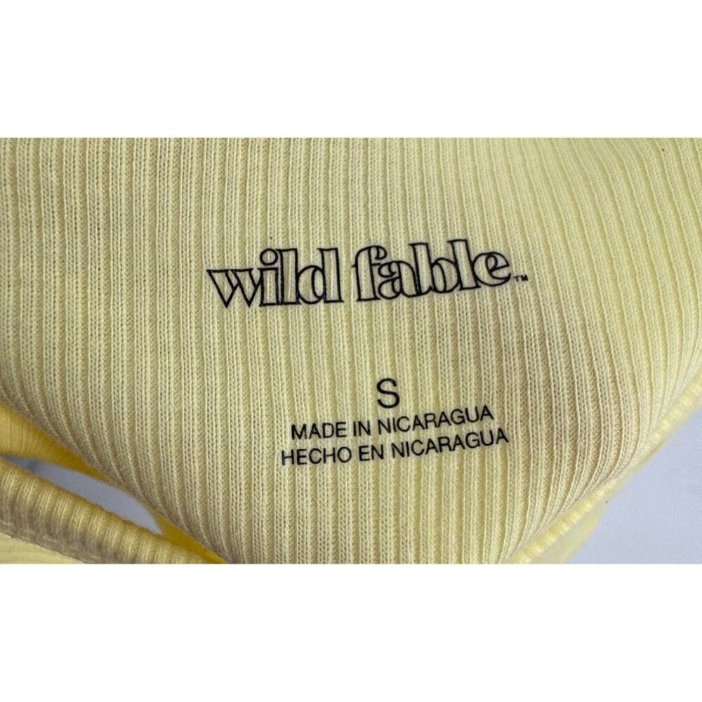 Wild Fable Yellow Ribbed Cropped Tank Top S Cotton/Polyester Blend New - Picture 5 of 6